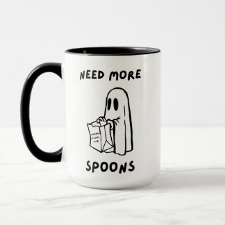 'Brauche mehr Löffel' Humor-Tasse für chronisch Kr Tasse
