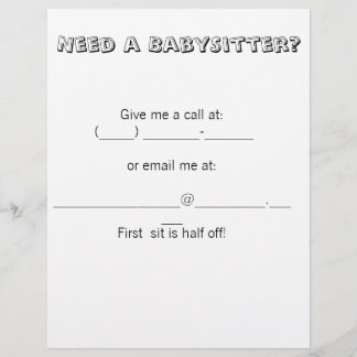 Brauchen Sie ein BabySitter? Flyer