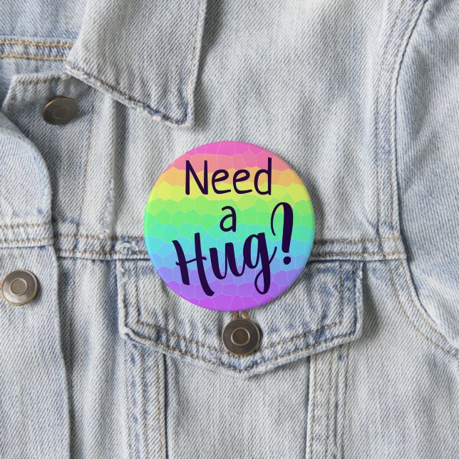 Brauchen Sie eine Umarmung? Regenbogenknopf Button (Beispiel)