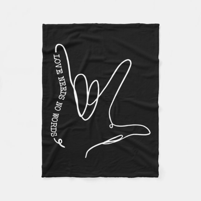 Brauchen Sie keinen Word asl Autismus Bewusstsein  Fleecedecke (Vorderseite)