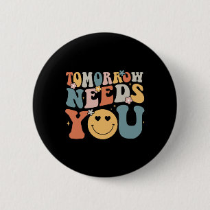 Brauchen Sie Mental Health Awareness Groovy Retro Button