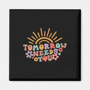 Brauchen Sie Mental Health Awareness Groovy Retro Magnet