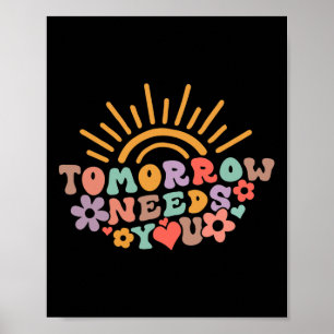 Brauchen Sie Mental Health Awareness Groovy Retro Poster