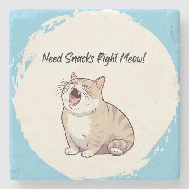 Brauchen Sie Snacks direkt Meow Marmor Untersetzer (Vorderseite)