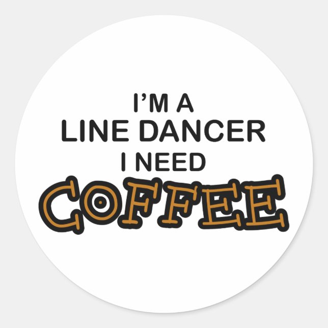 Brauchkaffee - Line Tänzer Runder Aufkleber (Vorderseite)