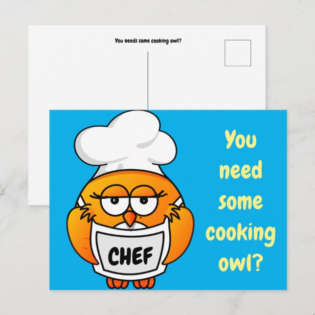 Brauchst du eine Eule zum Kochen? Postkarte (Vorne/Hinten)