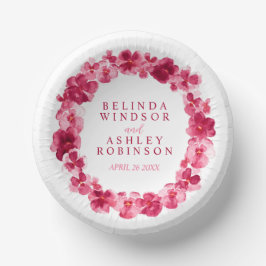 Brauchtum des Hochzeitsrosa Wasserfarbenpansie Pappteller