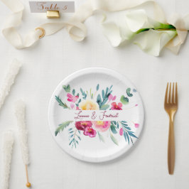 Brauchtum von Rosa und Fushia Pappteller