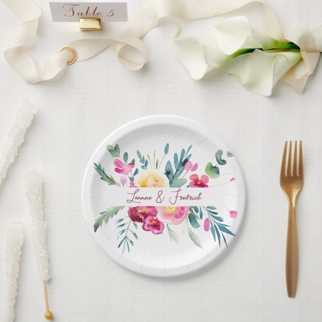 Brauchtum von Rosa und Fushia Pappteller (Hochzeit)