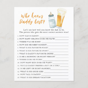 Brauen Babydusche - Spiel, der Papa am besten kenn