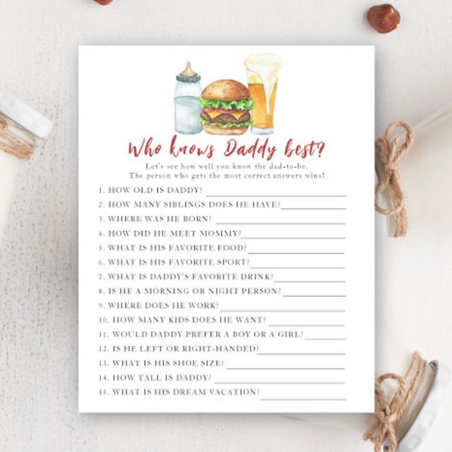 Brauen Babydusche - Spiel, der Papa am besten kenn (Von Creator hochgeladen)