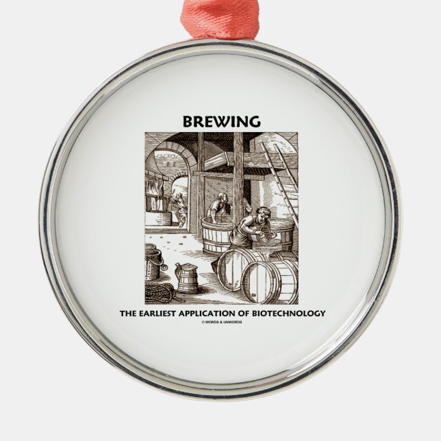 Brauen der frühesten Anwendung von Biotechnologie Silbernes Ornament (Vorne)