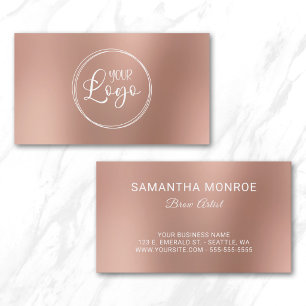 Brauen-Künstler-Geschäftslogo Rose Gold Ombre Unsc Visitenkarte