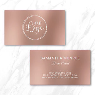 Brauen-Künstler-Geschäftslogo Rose Gold Ombre Unsc Visitenkarte