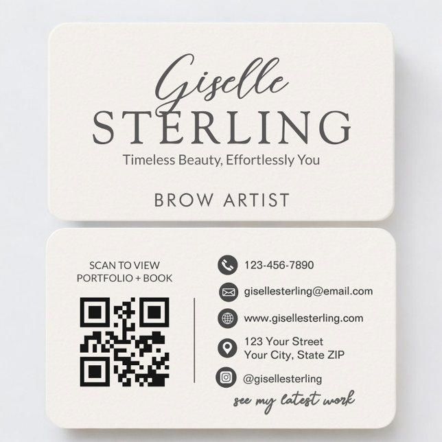 Brauen-Künstler Neutraler QR-Code Visitenkarte (Von Creator hochgeladen)