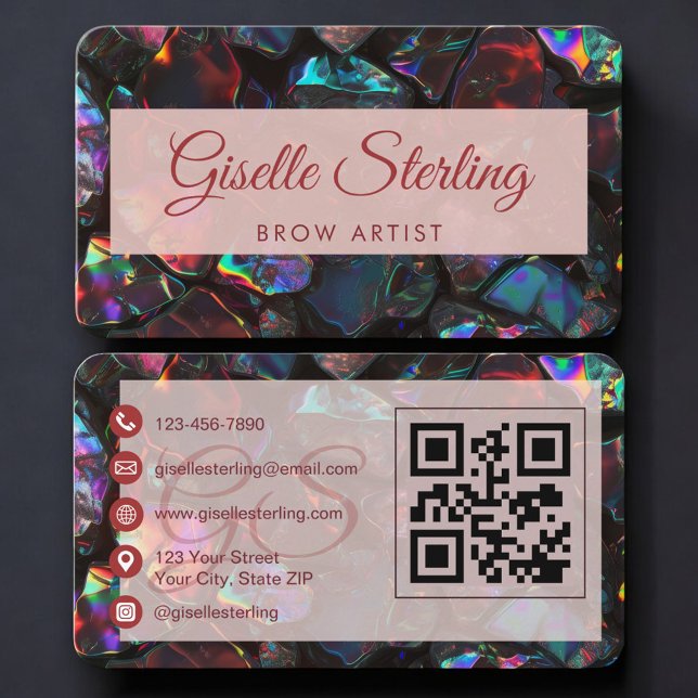 Brauen-Künstler Opal Black QR Code Visitenkarte (Von Creator hochgeladen)