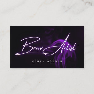 Brauen-Künstler-Typografie Lila-Neon Visitenkarte