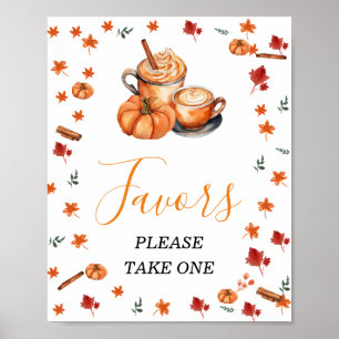 Brauen Pumpkin Gewürz Kaffee Baby Duschfavoriten Poster