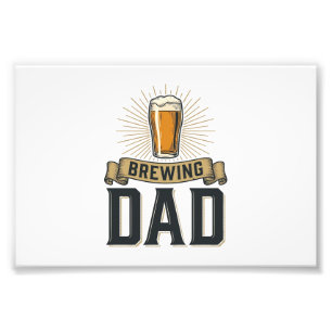 Brauender Vater Bier Vintage Gravur Shirt Design_1 Fotodruck