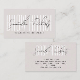 Brauenkünstler moderne Typografie Schrift rosa Per Visitenkarte