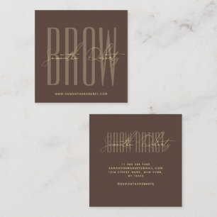 Brauenkünstler moderne Typografieschrift braunes Q Quadratische Visitenkarte