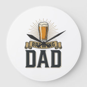 Brauer-Vater-Bier-Vintage-Stickerei-Shirt-Design_1 Große Wanduhr