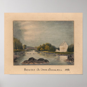 Brauerei am oberen Schuylkill River Vintage-Druck Poster