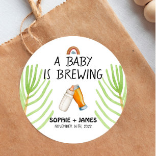 Brauerei Baby - Farbe - Babydusche Gefälligkeitsau Runder Aufkleber
