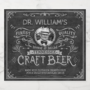 Brauerei-Foto-Name Grau im Vintage-Stil Bierflaschenetikett