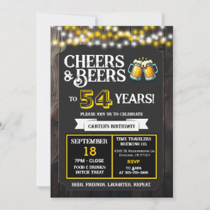 Brauerei-Geburtstags-Cheers und Biere zum 54. Gebu Einladung