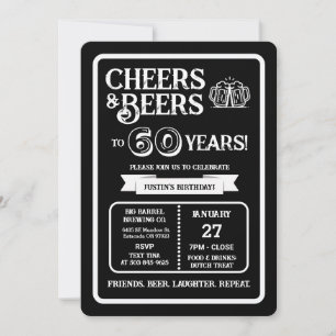 Brauerei Pub Geburtstags Cheers und Biere zum 60.  Einladung