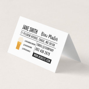 Brauerei Pub House Bier-Tasse Visitenkarten