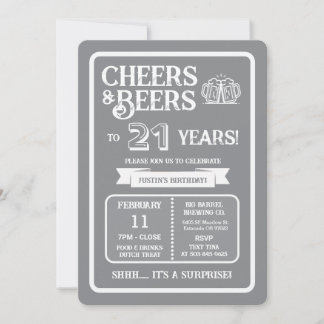 Brauerei Überraschung Prost und Bier zum 21. Gebur Einladung