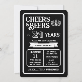 Brauerei Überraschung Prost und Bier zum 21. Gebur Einladung