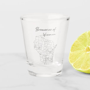 Brauereien von Wisconsin Schnapsglas