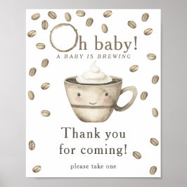 Braukaffee Babydusche Danke, dass du gekommen bist Poster