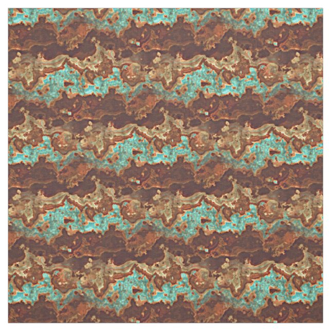 Braun Aqua Türkis Grüne Marbella Kunst Stoff (Muster)
