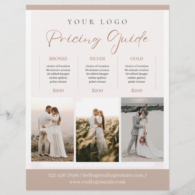 Braun Ästhetik Elegant Minimalistisch Fotograf Flyer (Vorne)