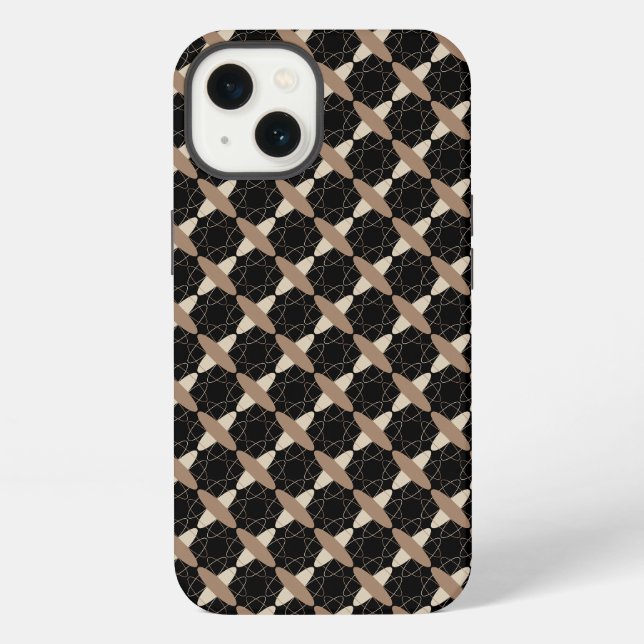 Braun auf Schwarz iPhone Hülle (Rückseite)