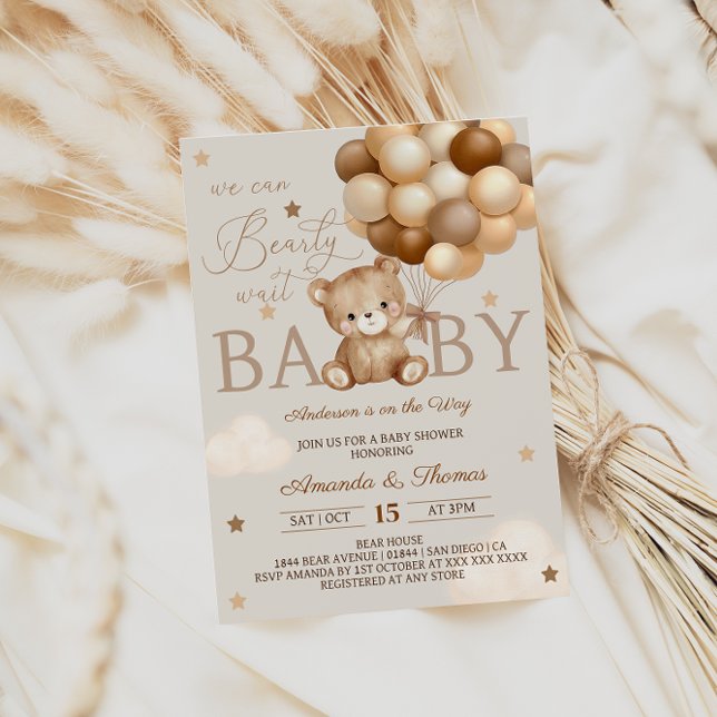 Braun Baby Dusche abwarten Einladung (Von Creator hochgeladen)