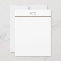 Braun Balken Monogramm Personalisierte Flache Noti
