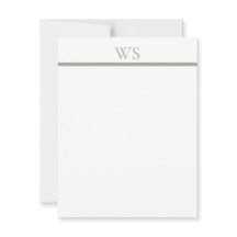 Braun Balken Monogramm Personalisierte Flache Noti