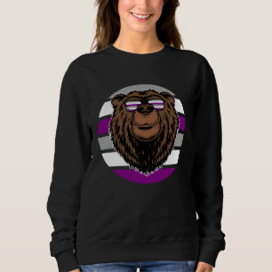Braun Bär Asexuelle Pride-Flagge Natur Abenteuer Sweatshirt