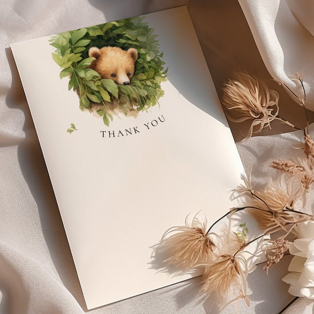 Braun Bear Baby Dusche Wasserfarbe Danke (Von Creator hochgeladen)