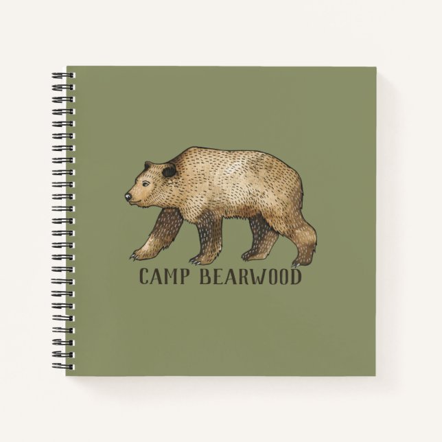 Braun Bear Custom Camp Journal oder Notebook Notizbuch (Vorderseite)