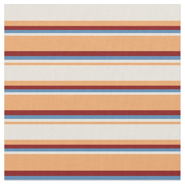 Braun, Beige, Blau und Maronmuster Stoff (Nahaufnahme)