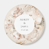 Braun-beige Blumengarten Hochzeitsmagnet bevorzugt