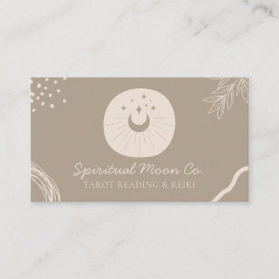 Braun-beige Erde Ton Mond Sterne Spirituell Visitenkarte