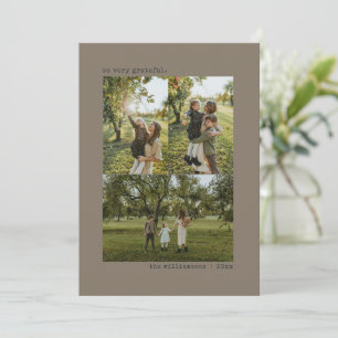 Braun Beige Grateful Thanksgiving 4 Foto Collage Feiertagskarte