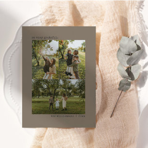 Braun Beige Grateful Thanksgiving 4 Foto Collage Feiertagskarte